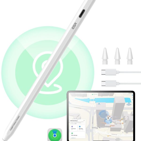 ESR Geo Digital iPad Pencil Findmy branco: precisão, atalhos fáceis e compatibilidade com iPad 2018-2025