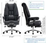 EXCEBET Cadeira ergonômica grande e alta com apoio para os pés, couro PU e suporte lombar para máximo conforto e resistência de 181 kg - Imagem 2