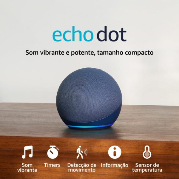 Echo Dot Azul com Alexa: som vibrante, Wi-Fi, Bluetooth e acesso antecipado à Alexa+