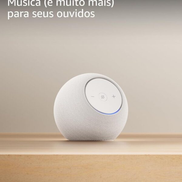 Echo Dot Max com som envolvente e hub inteligente integrado, ideal para sua sala de estar, branco, com Alexa+
