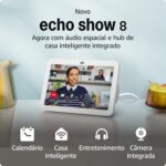 Echo Show 8 (3ª geração) branco: smart display com áudio espacial, câmera 13 MP e hub de casa inteligente com Alexa.
