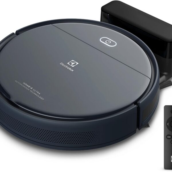 Electrolux Aspirador de po robo 2h20min controle remoto base carregamento bateria longa duração automatico varre aspira passa pano úmido ERB40 bivolt grafite sensor antiqueda