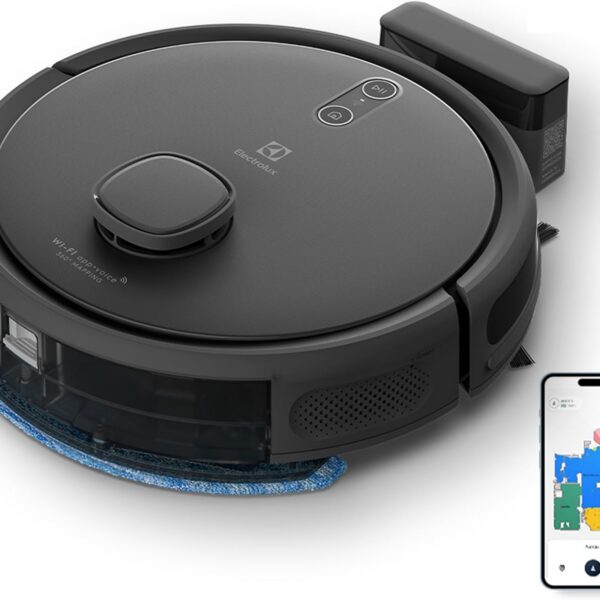Electrolux ERB60: robô 4 em 1 com Wi-Fi, mapeamento laser e mop, para limpar sua casa com praticidade e eficiência.