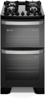 Electrolux Fogão 4 bocas Electrolux Preto Experience Mesa de Vidro, 2 Fornos e Grade de Ferro Fundido (FE4DB) 127V