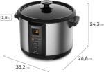 Electrolux Panela Elétrica vapor arroz capacidade 1,8L 10 xícaras 4 funções pré-programadas timer panela removivel antiaderente tampa vidro ECC20 inox 220v por Rita Lobo - Imagem 2