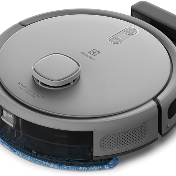 Electrolux Robô Aspirador de pó 4 em 1 Wi-Fi MOP Passa Pano Seco e Úmido até 1h40 de Bateria App Mapeamento Laser Inteligente e Base Carregamento Experience Sensor Antiqueda Experience ERB62 Bivolt