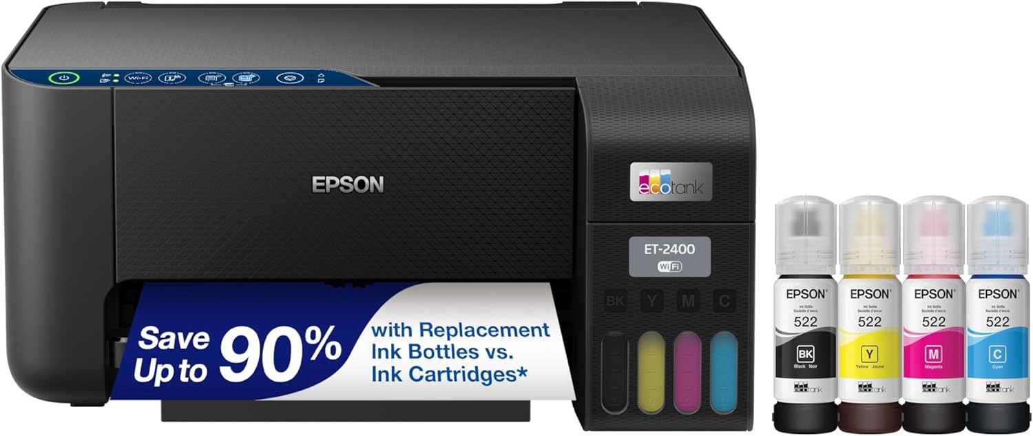Epson EcoTank ET-2400 Impressora Supertank colorida sem cartucho sem cartucho Epson EcoTank ET-2400 Impressora Supertank colorida sem cartucho sem cartucho com digitalização e cópia – Impressão doméstica fácil e diária