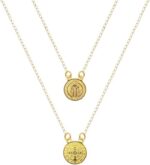 Escapulário São Bento Dourado em Aço Inox 316, durável e elegante, ideal para presente masculino e feminino.