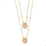 Escapulário feminino Nossa Senhora das Graças banhado a ouro 18k, antialérgico e elegante para todas as ocasiões.