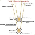 Escapulário feminino Nossa Senhora das Graças banhado a ouro 18k, antialérgico e elegante para todas as ocasiões. - Imagem 2
