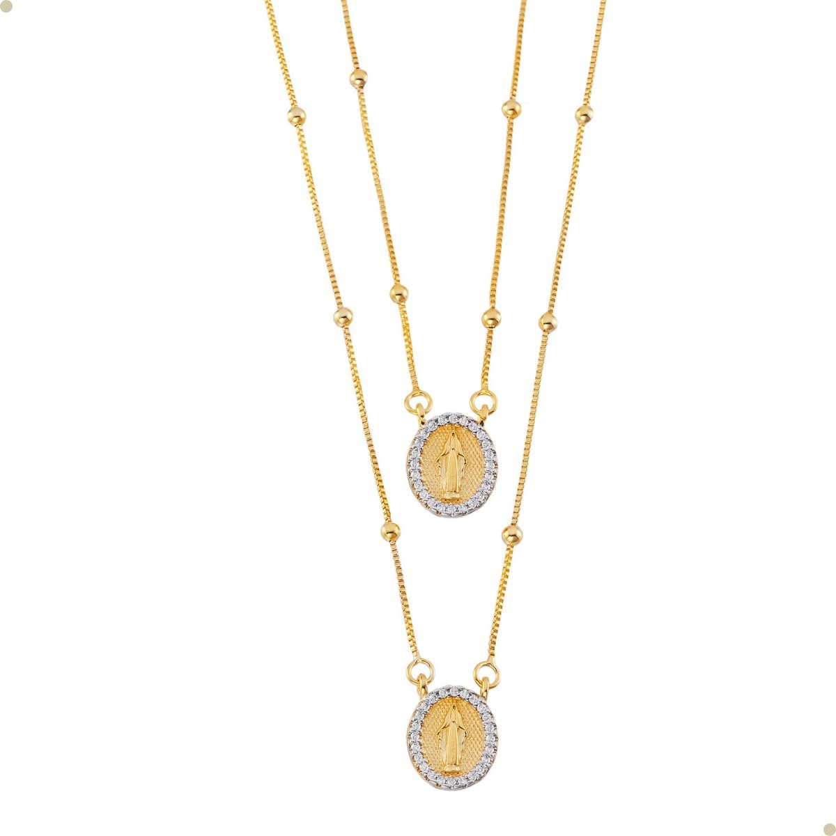 Escapulário feminino Nossa Senhora das Graças banhado a ouro 18k, Escapulário feminino Nossa Senhora das Graças banhado a ouro 18k, antialérgico e elegante para todas as ocasiões.