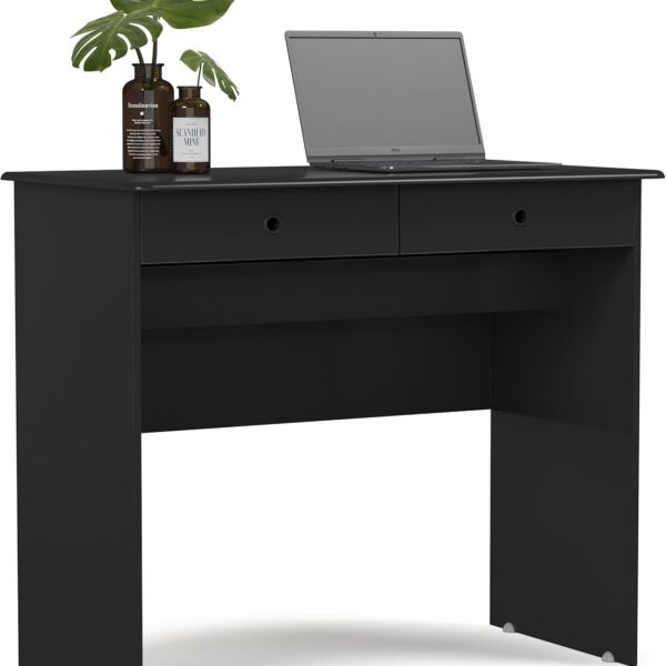 Escrivaninha Bancada para Notebook com 2 Gavetas: ideal para home office, estudo e organização no quarto.