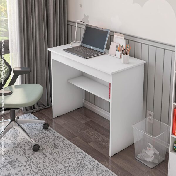 Escrivaninha Compacta e Charmosa com Gaveta: ideal para home office e estudos, compacta, funcional e perfeita para organizar seu espaço.