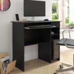 Escrivaninha Computador X Estudo Home Office Mesa preta compacta, ideal para organizar seu espaço com praticidade e estilo.