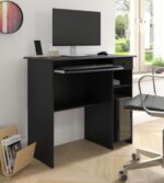 Escrivaninha Computador X Estudo Home Office Mesa preta compacta, ideal para organizar seu espaço com praticidade e estilo.