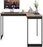 Escrivaninha Industrial em L 110cm: maximize espaço com estilo vintage e funcional para home office e escritório.