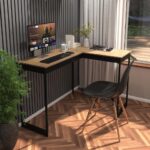 Escrivaninha Industrial em L 110cm: maximize espaço com estilo vintage e funcional para home office e escritório. - Imagem 2