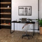 Escrivaninha Trevalla Kuadra Industrial 150cm Preto Ônix: ampla, elegante e ideal para seu escritório ou home office.