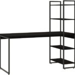 Escrivaninha com Estante Alta Dynamica: 4 prateleiras e amplo espaço para organizar seu home office com estilo.