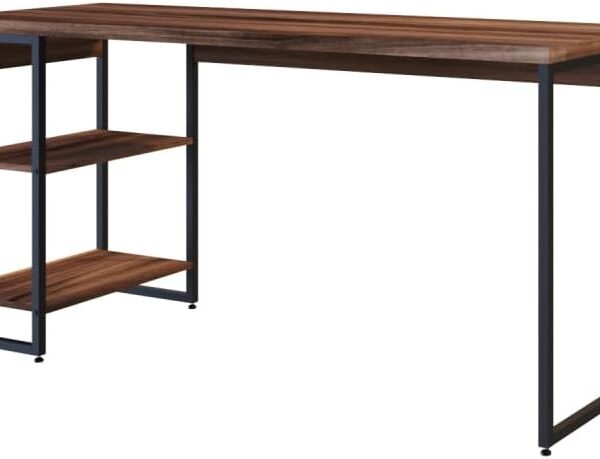 Escrivaninha com Estante Baixa Dynamica 1,50m: mais organização, 2 prateleiras e design preto para seu home office.