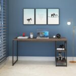 Escrivaninha com Estante Baixa Dynamica 1,50m: mais organização, 2 prateleiras e design preto para seu home office. - Imagem 2