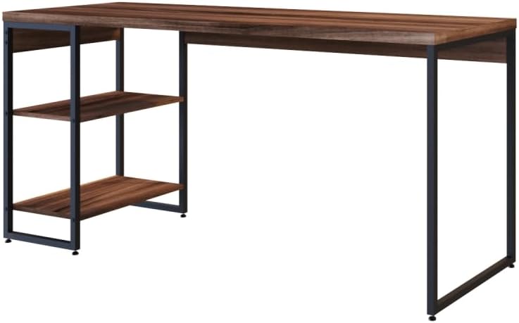 Escrivaninha com Estante Baixa Dynamica 1,50m: mais organização, 2 prateleiras Escrivaninha com Estante Baixa Dynamica 1,50m: mais organização, 2 prateleiras e design preto para seu home office.