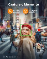 Estabilizador Celular Gimbal 3 Eixos AI Rastreamento Automático,Controle Remoto Destacável,Haste Extensível Integrada,Tripé e Luz Estabilizador Celular para Iphone Vlog Viagem (Preto) - Imagem 2
