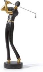 Estátua de Golfe HAUCOZE 24 cm em poliresina premium: decoração elegante, feita à mão, segura para crianças e ideal para presentear.
