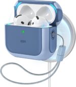 Estojo ESR para AirPods 4 com MagSafe, proteção contra quedas e cordão, azul Orbit Hybrid 2024