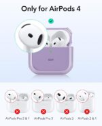 Estojo ESR para AirPods 4 roxo: proteção contra quedas, compatível com MagSafe e com cordão para uso prático. - Imagem 2