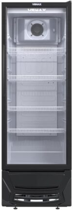 Expositora de Bebidas VV 300 Preto 127V com controle digital de temperatura para melhor conservação e venda.