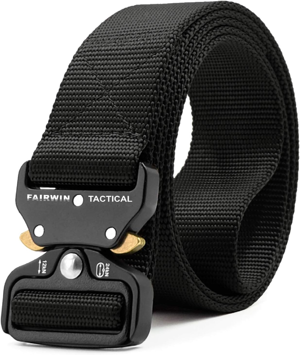 FAIRWIN Tactical Belt: cinto tático resistente com fivela de liberação FAIRWIN Tactical Belt: cinto tático resistente com fivela de liberação rápida para trabalho e uso militar