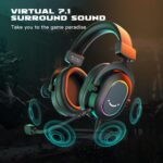 FIFINE Fone de ouvido jogos para PC - fones de ouvido USB com fio e microfone para computador com som surround 7.1 para PS4/PS5 no laptop/streaming, com modo EQ, RGB, almofadas macias - AmpliGame H6 - Imagem 2