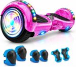 FINYQBET Hoverboard Elétrico com autobalanceamento, Bluetooth, LED e velocidade de 15km/h para crianças e adultos.