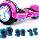 FINYQBET Hoverboard Elétrico com autobalanceamento, Bluetooth, LED e velocidade de 15km/h para crianças e adultos.