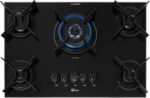 FISCHER COOKTOP À GÁS 5 BOCAS TRIPLA CHAMA FIT LINE TREMPE IRON MESA VIDRO PRETO BIVOLT 36340-102674 - Imagem 2