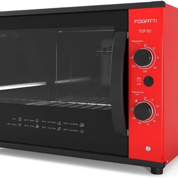FORNO ELETRICO FOGATTI TOP 60 60L RED 220V