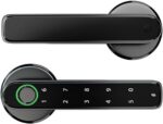 Fechadura Digital Biométrica Smart Preto Fosco: segurança, senha, RFID e digital para sua porta
