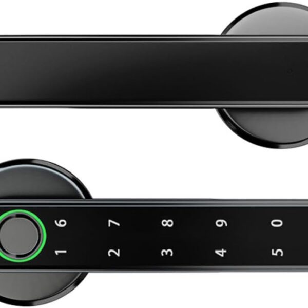 Fechadura Digital Biométrica Smart Preto Fosco: segurança, senha, RFID e digital para sua porta