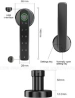 Fechadura Digital Biométrica Smart Preto Fosco: segurança, senha, RFID e digital para sua porta - Imagem 2