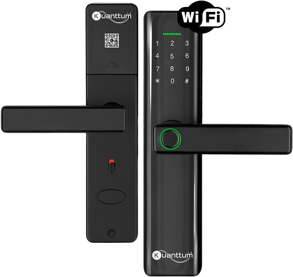 Fechadura Digital Biométrica Wi-Fi Inteligente Kuanttum Delta Pro com abertura Fechadura Digital Biométrica Wi-Fi Inteligente Kuanttum Delta Pro com abertura por app, senha, tag e biometria para mais segurança.
