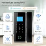 Fechadura Digital Biométrica WiFi para Porta de Vidro: segurança, acesso por app, digital, cartão e senha para sua residência. - Imagem 2