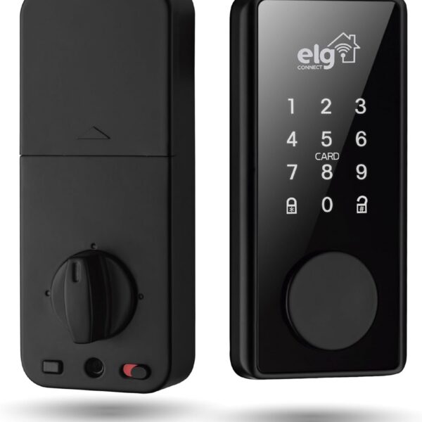 Fechadura Digital ELG SHFD701 Wi-Fi: senha, cartão, app e chave para máxima segurança e praticidade.