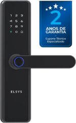 Fechadura Digital Elsys Blues com Wi-Fi, biometria e senha: mais segurança e praticidade na abertura.