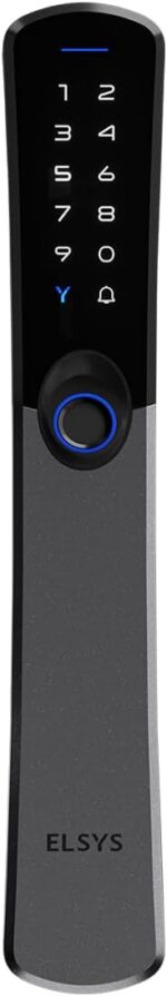 Fechadura Digital Elsys Samba: biometria, Wi-Fi e segurança para sua porta, com design moderno e alta praticidade.