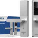 Fechadura Digital NovaDigital Fusion Wi-Fi 2.4G: biometria, senha, TAG, chave e APP Tuya, prata, segurança e praticidade.