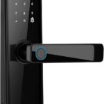 Fechadura Digital Primebras Frankfurt P7001 com reconhecimento facial 3D, Wi-Fi e acesso seguro por biometria e senha.
