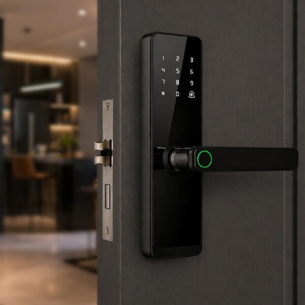 Fechadura Digital Stark Handle Avant Neo com Wi-Fi, biometria e travamento automático para mais segurança.