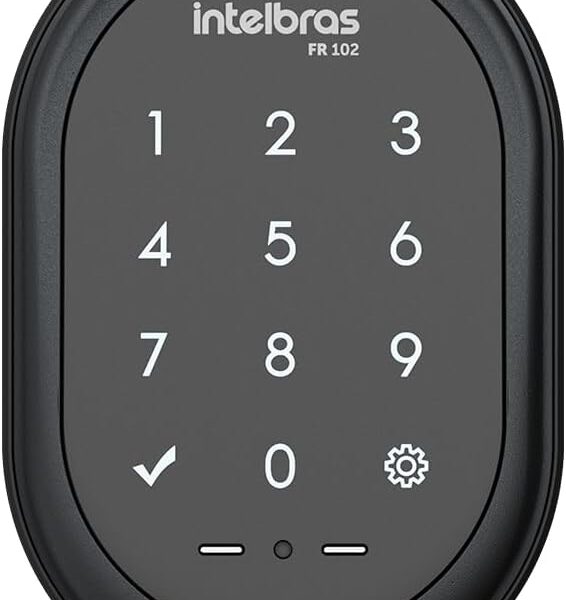 Fechadura Digital de Sobrepor FR 102 Intelbras: segurança prática com senha, travamento automático e alerta de bateria fraca.