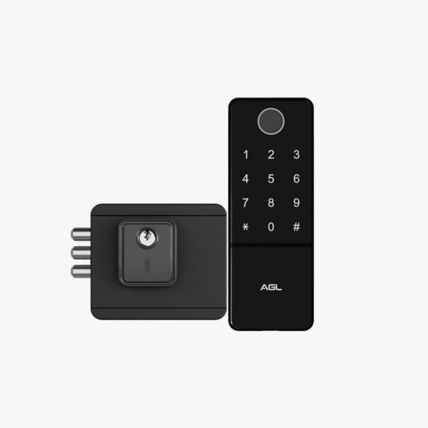 Fechadura Eletrônica Wi-Fi AGL Ultra Touch para portão externo com biometria, senha, TAG e app Bluetooth, mais segurança e praticidade.